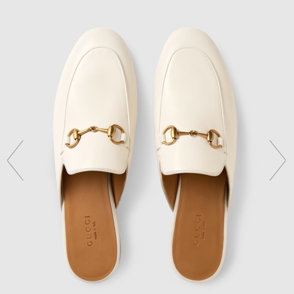 White Gucci Princetown Loafers Size 37
